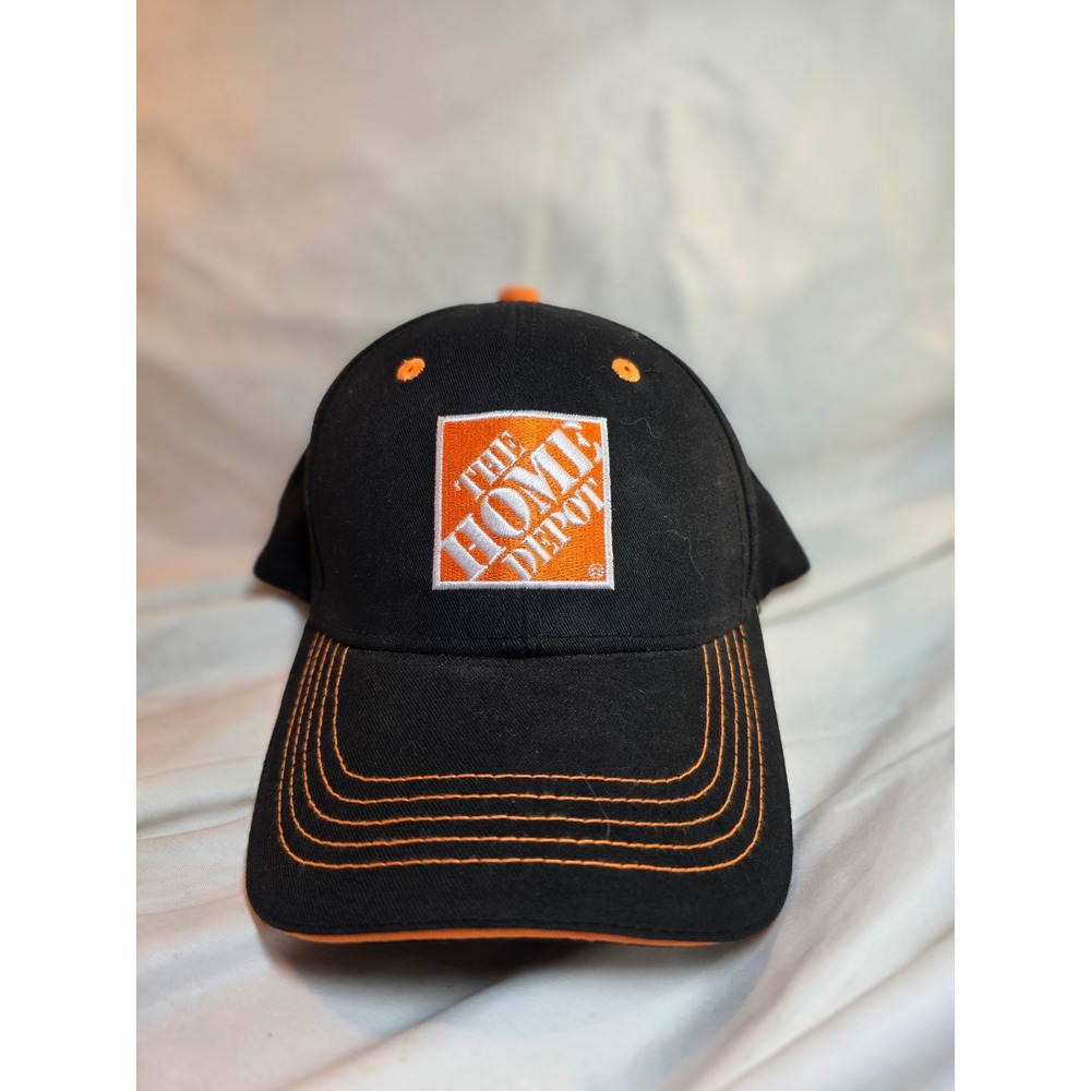 Home Depot Black Orange Embroidered Logo Baseball Hat Character Patch Cap